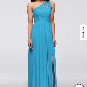 Long One Shoulder Lace Bridesmaid Dress